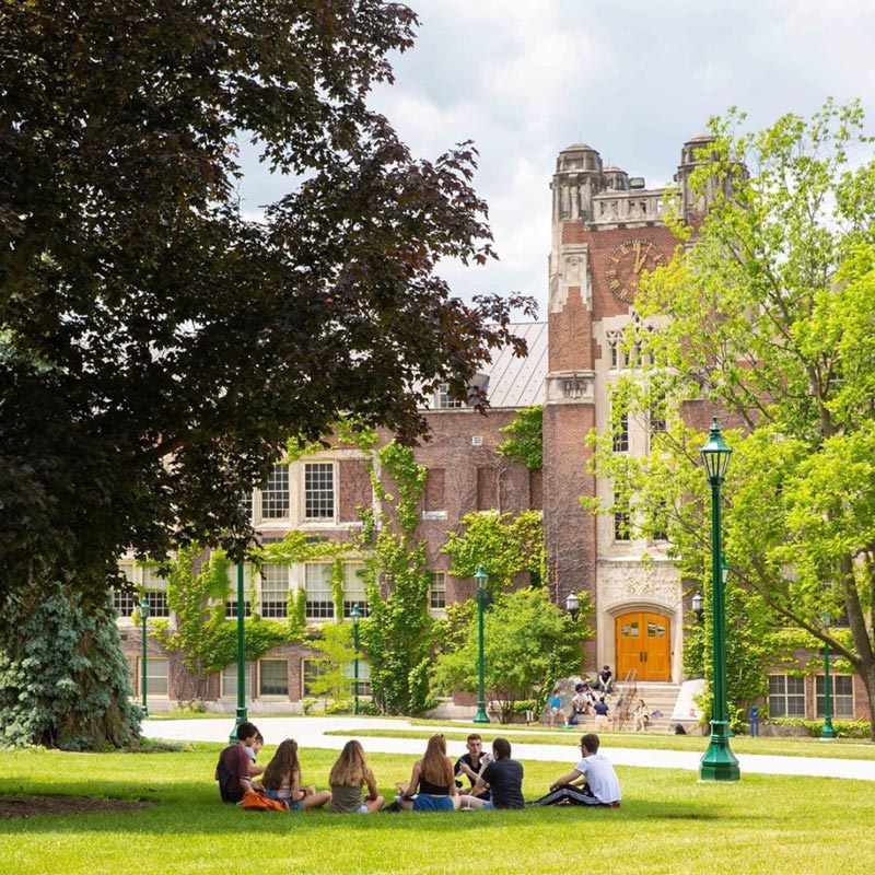 students in front of sturges