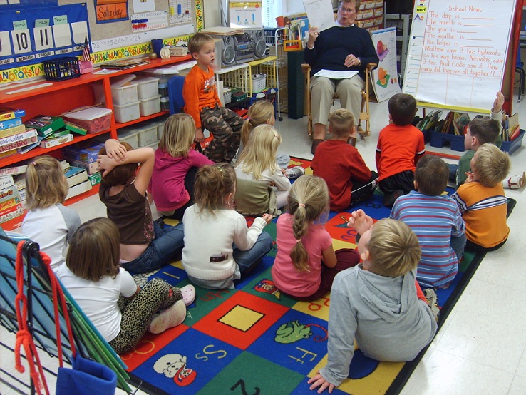 Reading to the class 