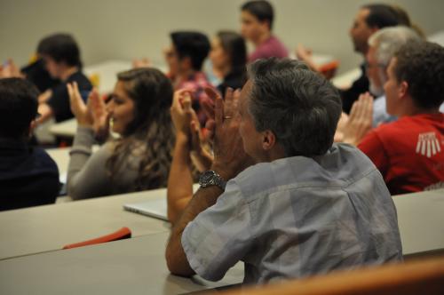 More students from Dr. Farbod clap