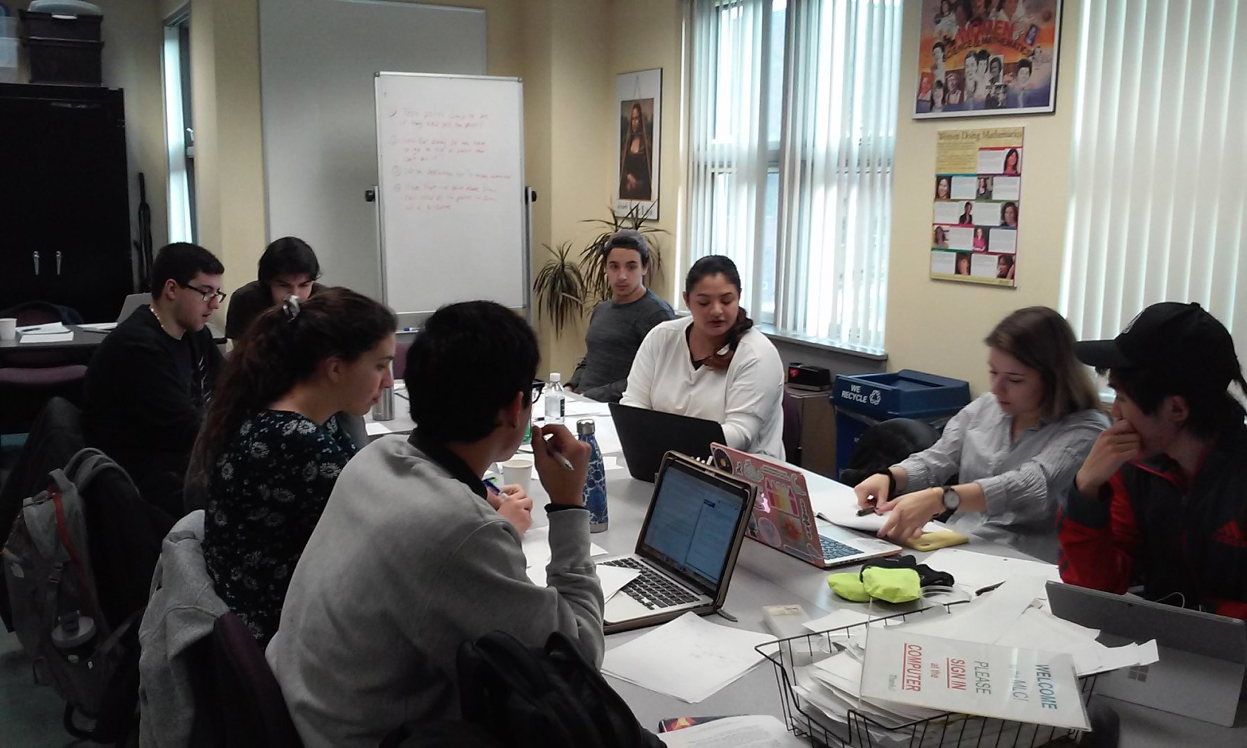 Dr. Pamela Harris lead a group of students working on a problem on Invisible Lattice Points.3