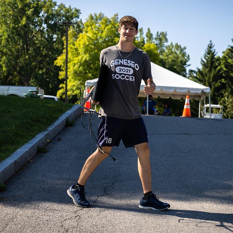 move-in day 2022 student walking