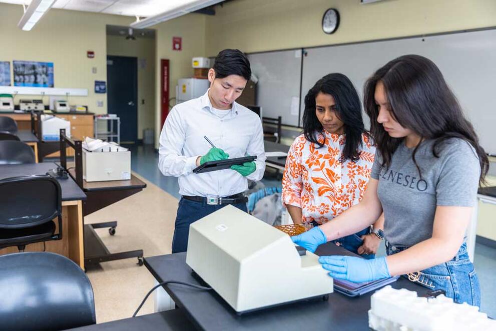 students performing scientific research