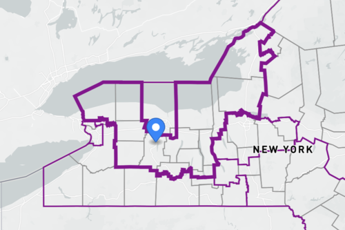 Map indicating New York's 24th Congressional District