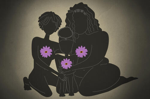 illustration of three women in silhouette.