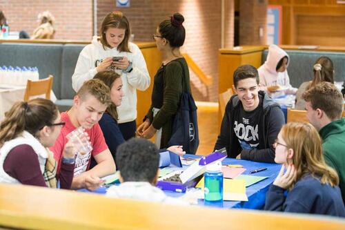 students at an LLC event