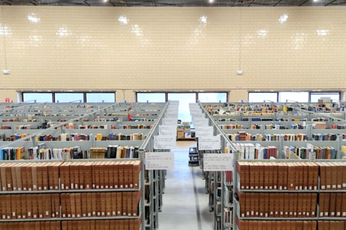 Library Stacks in Schrader Hall