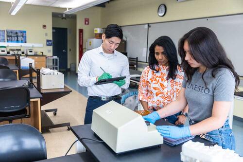 students performing scientific research