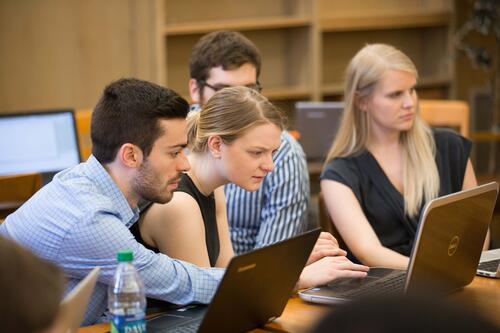 Students involved in group work