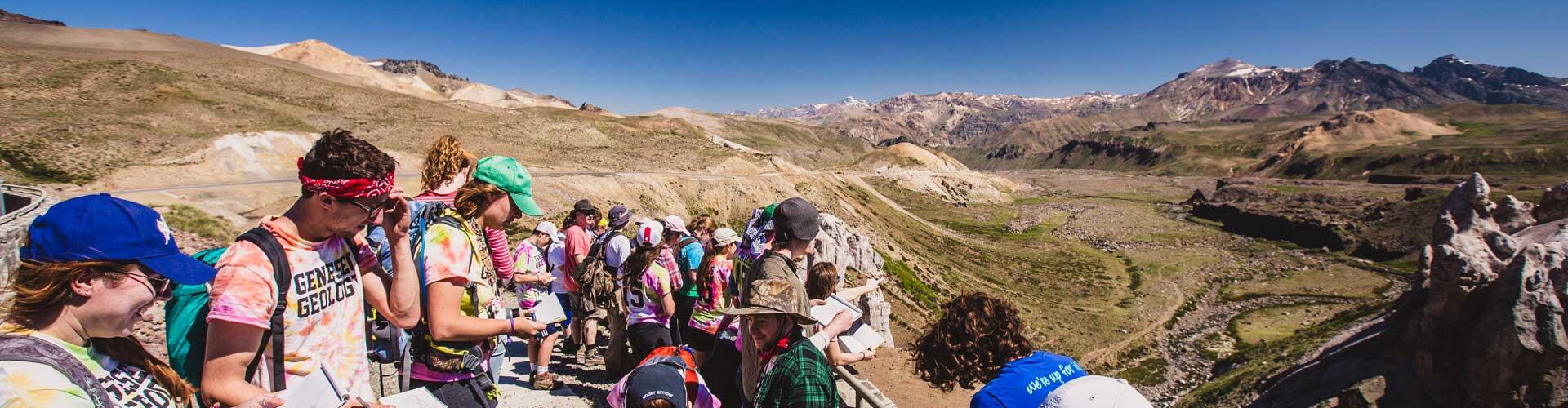 Geology students in Chile