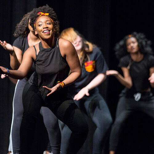 students dancing