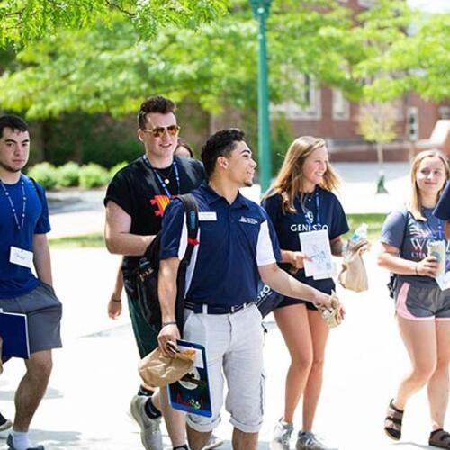 students walking