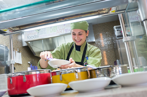 Working in the kitchen 