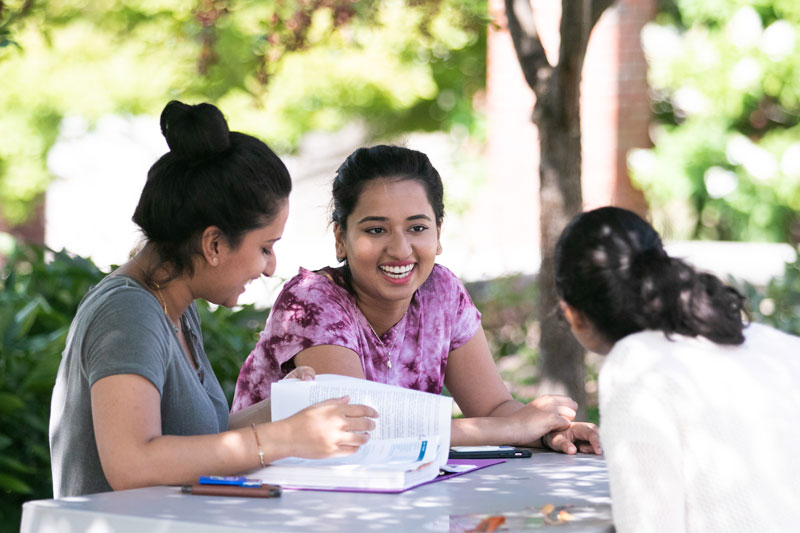 students outside